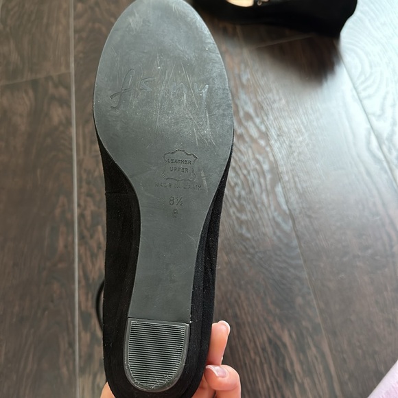 French Sole black suede lace up ballet flats. - Picture 4 of 6